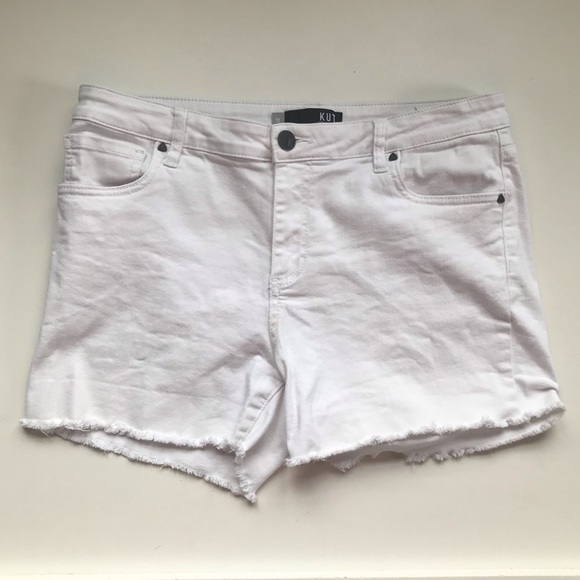 12 L KUT from the cloth white jean denim shorts - Picture 7 of 15